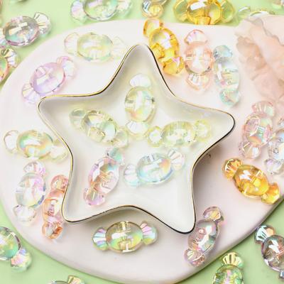 5pz Perline Acriliche a Forma di Caramella per Creazione di Gioielli 14.5*31mm Perline di Caramella Trasparenti Materiali Accessori DIY Braccialetto Catena per Cellulare