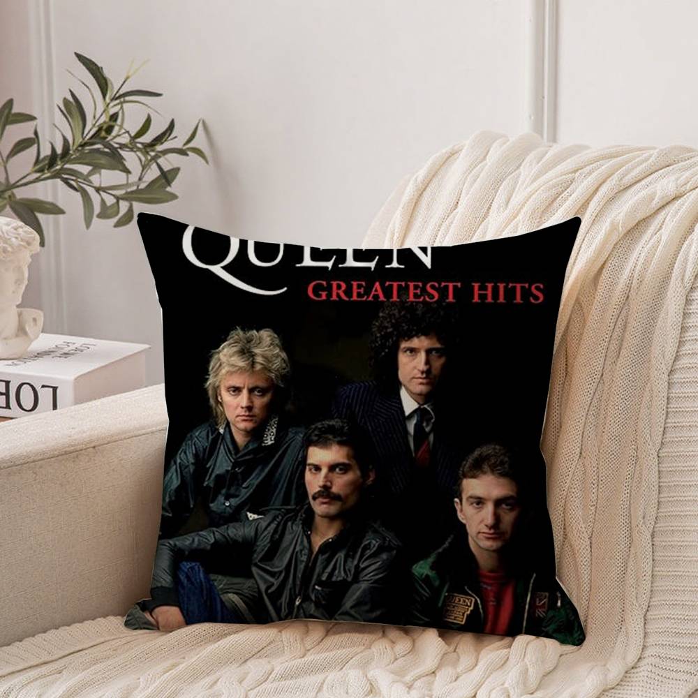 

Hot Rock Queen BandS Pillow Case Home Decor Throw For Sofa Bed Car Room Decor Gift Idea 12x12Inch