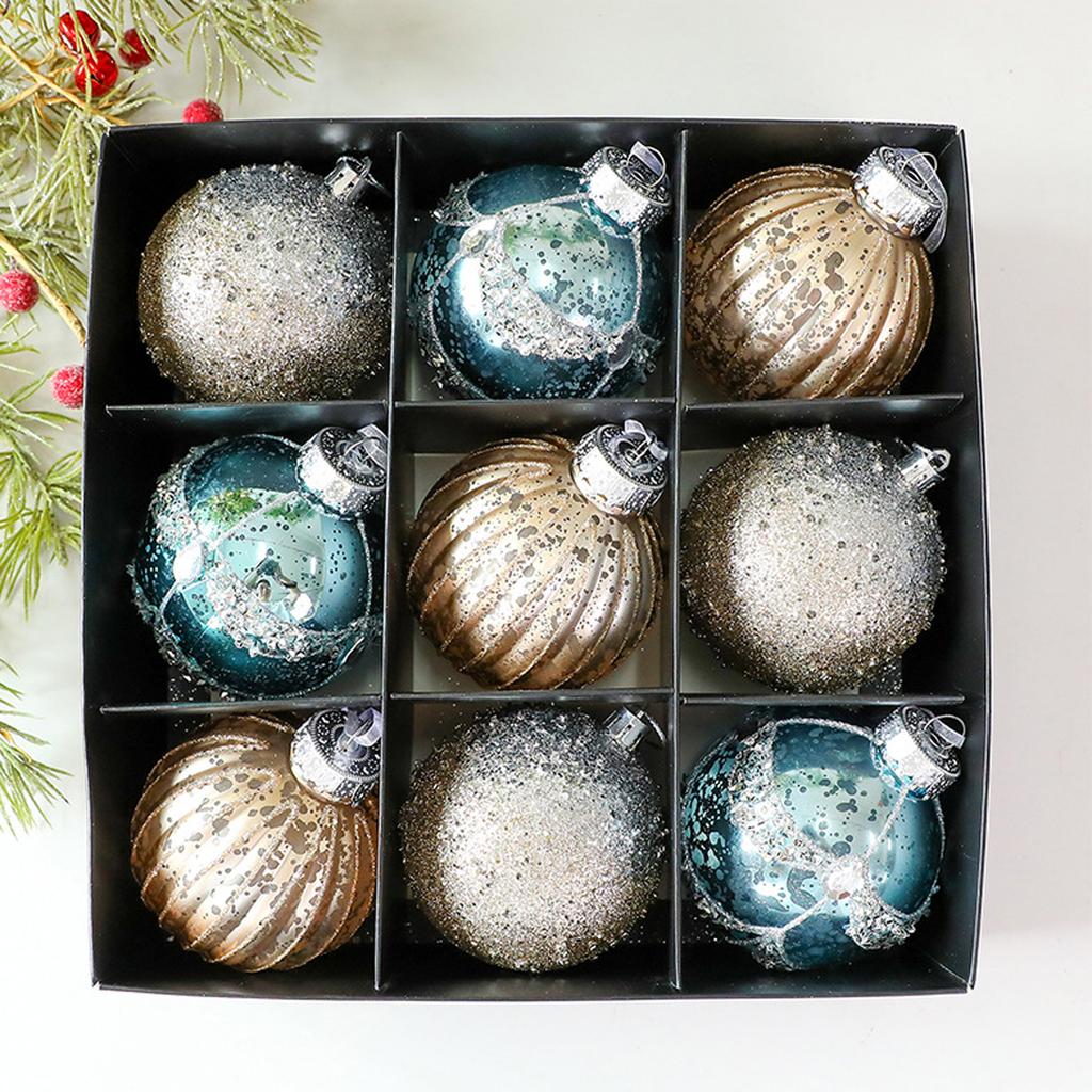 Weihnachtskugeln, 9er-Pack, 8cm Farbige Weihnachtskugeln, Geschenkbaumschmuck, Geeignet für Weihnachtsbaum und Feiertagsdekorationen