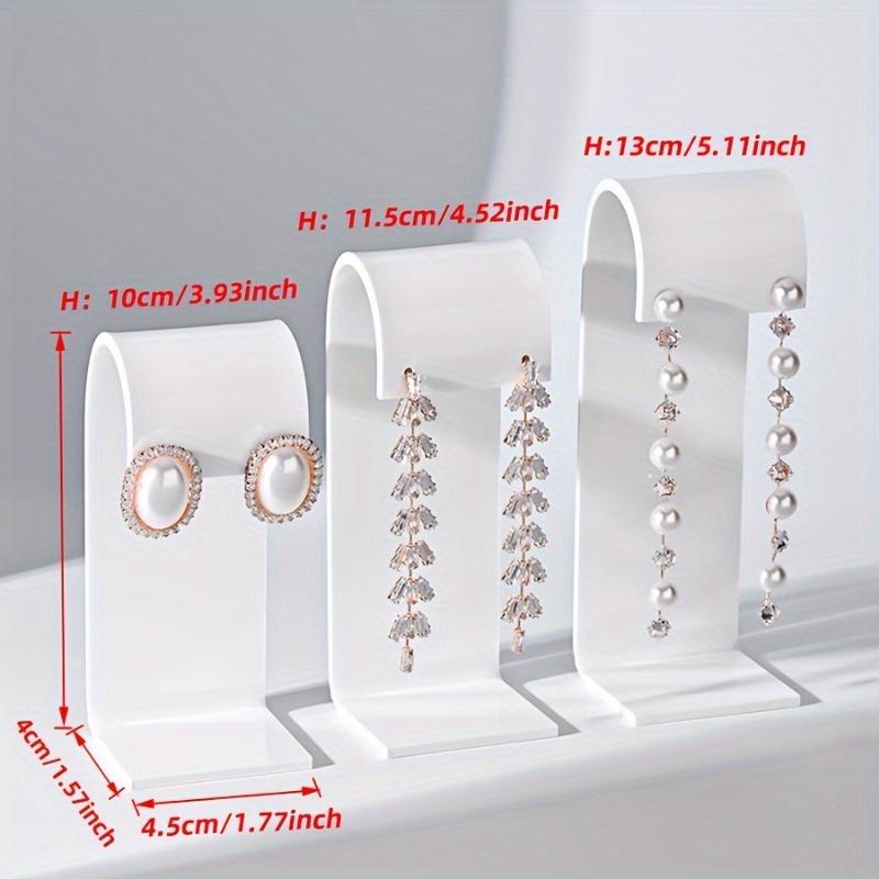 

3Pcs/set Acrylic Curved Top Drop Stud Earring Display Stand Rack Tradeshow Earrings Holder Jewelry Photography Accessories Tool white