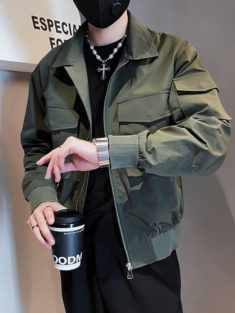 

Высококачественная мужская зимняя рабочая куртка с множеством карманов — модный дизайн с хлопковой подкладкой для осени/зимы L зелёный