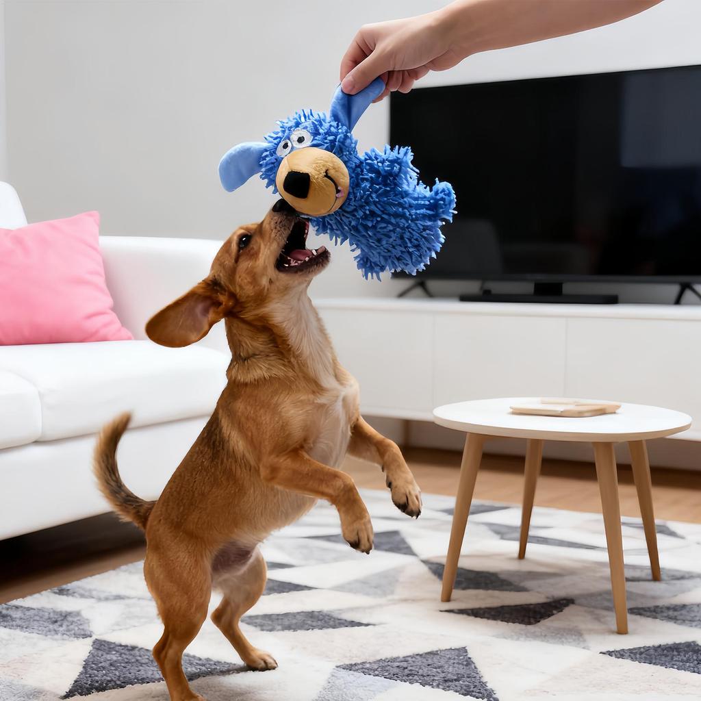 Plush Squeaky Dog Toy Puppy Chew Toys for Teething Enrichment Stimulation Puppy Chewers for Companionship Entertainment Reward