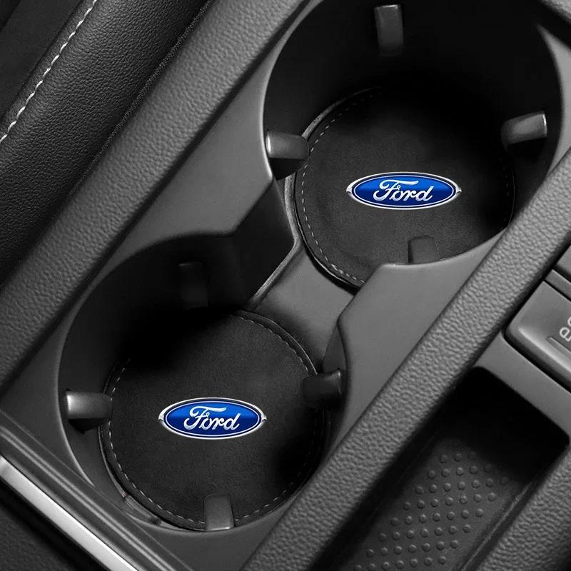 2025 Gorące Do Forda Odwrócone Futro Podkładki Pod Kubki Samochodowe Antypoślizgowa Okrągła Mata Podkładka Mata Izolująca Ciepło Do Ford Focus 2 3 Mondeo Kuga Fiesta M