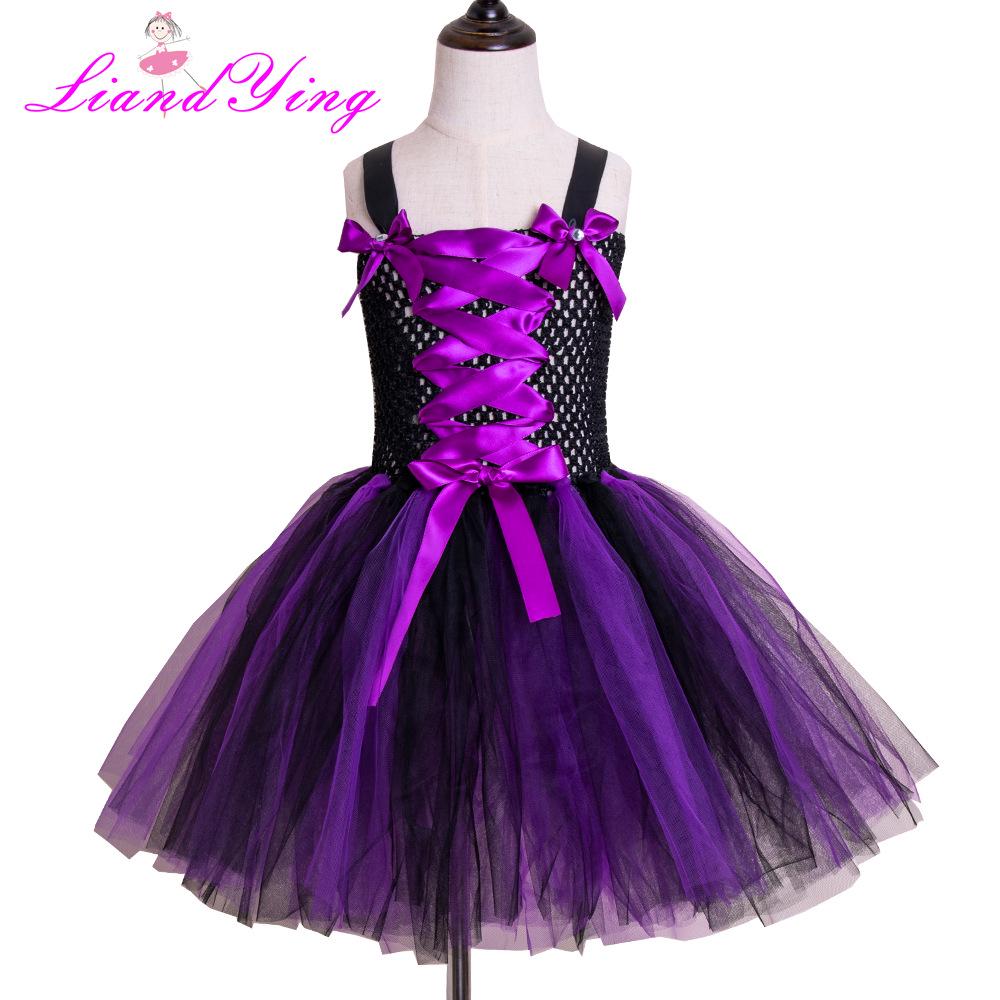 European & American Style Halloween Witch Tutu Dress for Kids - Puff Skirt Design