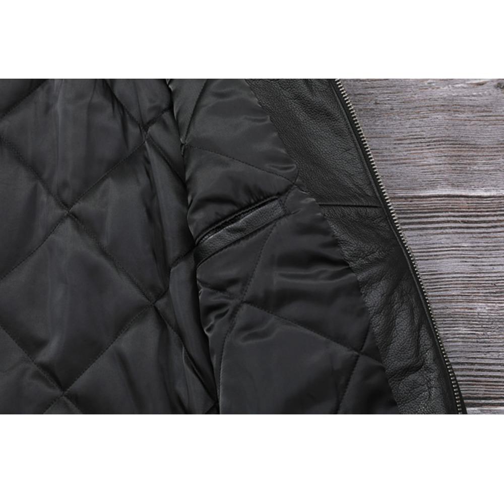 Chinese Size Men Leather Jacket Genuine Cow Leather Natural Fur Collar Flight Jackets Mens Cowhide Coats Winter Air Force Clothes