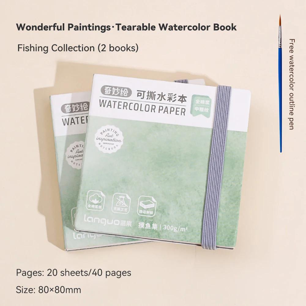 100% Cotton Watercolor Book 300g Thick Paper Mini Portable Tearable Watercolor Paper Art Student's Painting Drawing Supplies
