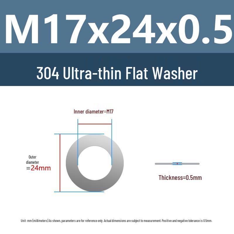 Yigu 304 Stainless Steel Flat Washer Shim Ring (Sizes M3, M4, M5, M8)