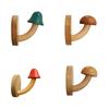 Wooden Hook Heavy Duty Adhesive Hook with Cute Mushroom Shape Nordic Style Hook for Glass Metal Latex Paint Walls