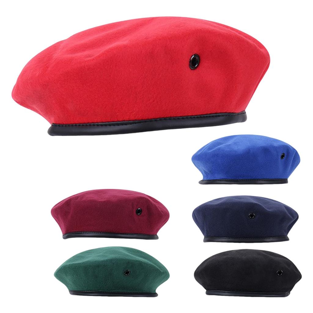 Unisex Nastavitelný Vlněný Baret, Ležérní Retro Malířský pro Podzimní a Zimní Denní Nošení