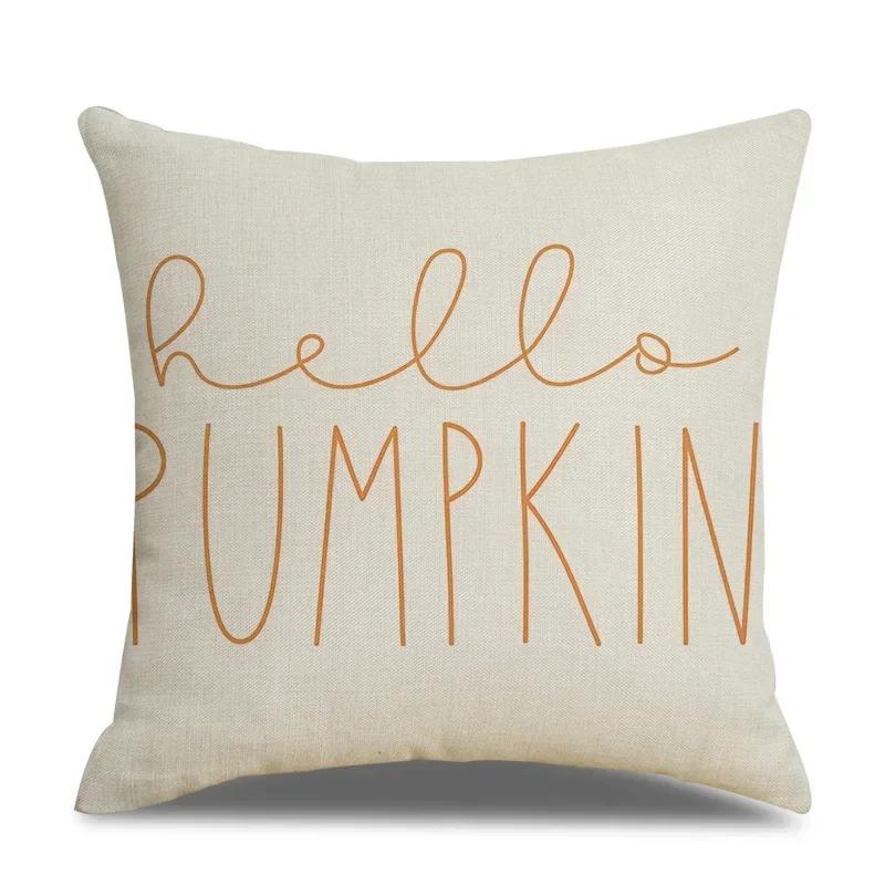 45x45cm Halloween Pillowcase Single Linen Pillowcase Waist Pillowcase for Living Room Sofa Car Home Decor
