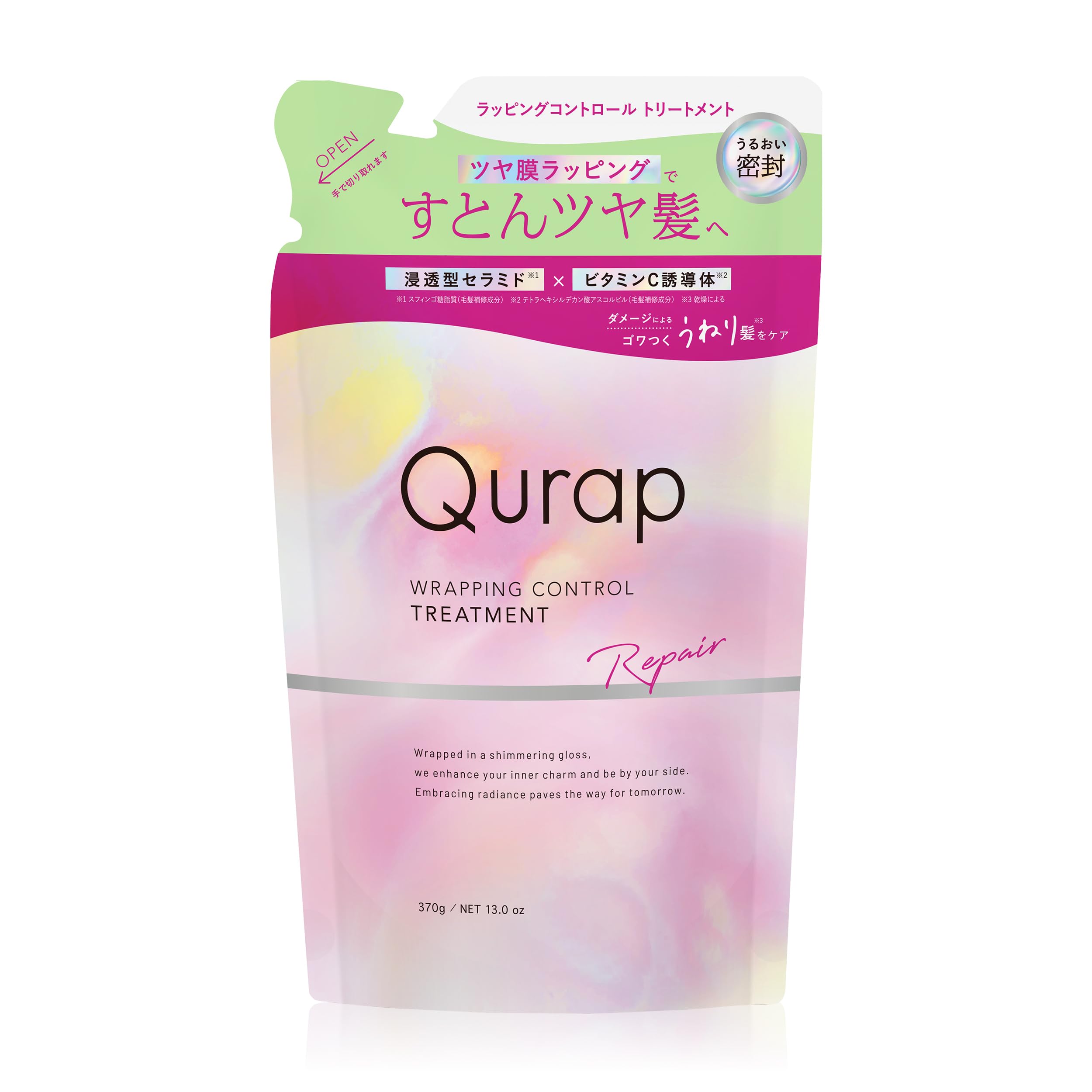 

Qurap Treatment Сменный блок Уход за сильно поврежденными волосами [Обертывающий контроль] розовый