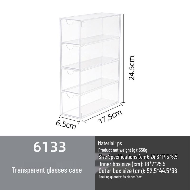 Grenzüberschreitende Sonnenbrillen Acryl Aufbewahrungsbox: Mehrschichtiges Desktop-Schubladen-Ausstellungsregal Staubdichtes Regal