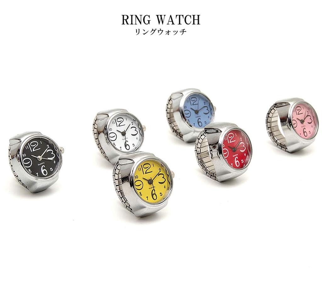 GoodsLand Ring Watch Finger Watch Dial Simple Round Free Size [6color] GD-RINGWT-PK