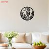2D Flat Seahorse Metal Wall Art, Black Iron Laser Cut Ocean Decor with Seaweed, for Bedroom Living Room