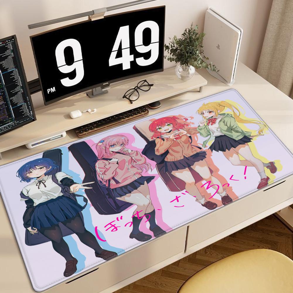Bocchi The Rock Large Gaming Mousepad Game Rubber Computer Mouse Mat Anime HD Print Mouse Pad Gamer Locking Edge Accessories XXL