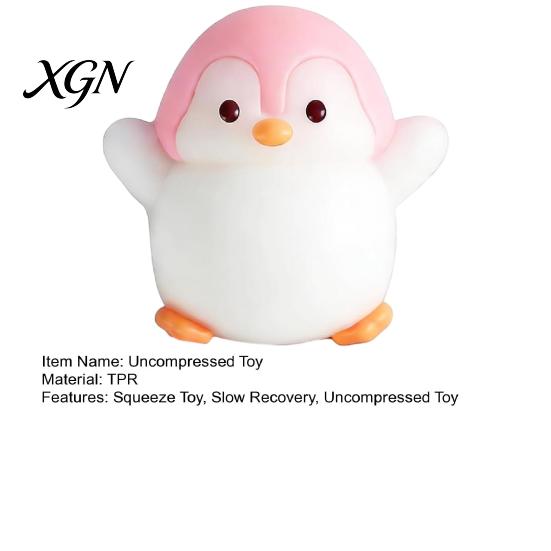 Bright Color Squeeze Toy with Cuet Penguin Shape Fidget Stress Relief TPR Material Sensory Soft Figure for Kids Teens Adults Cute Animal