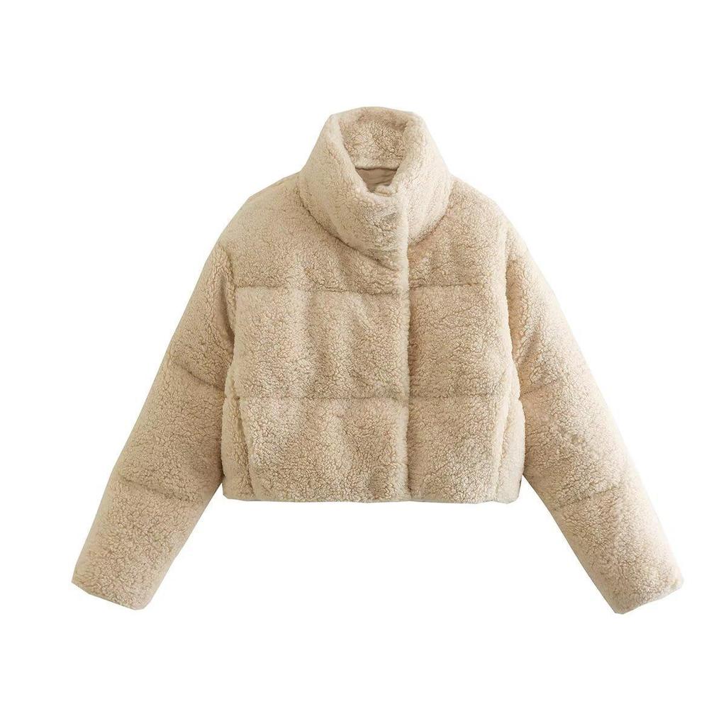 Retro Lambswool Short Plush Women's Jacket - Urban Casual Autumn/Winter