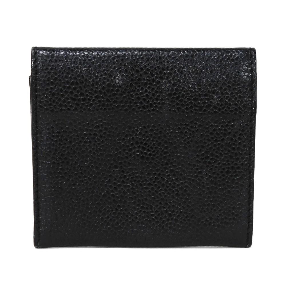 Used 10097 Compact Flap Wallet 7943 COCO Mark CC Mark 3rd Series Vintage Deca Coco Caviar Skin Black Unisex from Japan