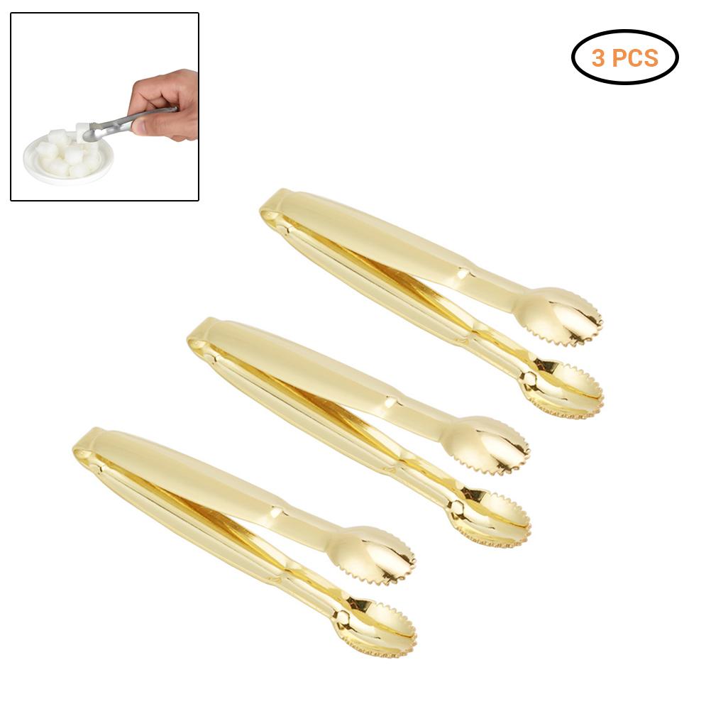 3PCS Stainless Steel Food Serving Tongs Mini Tongs for Sugar Tea Bag Kitchen Tool