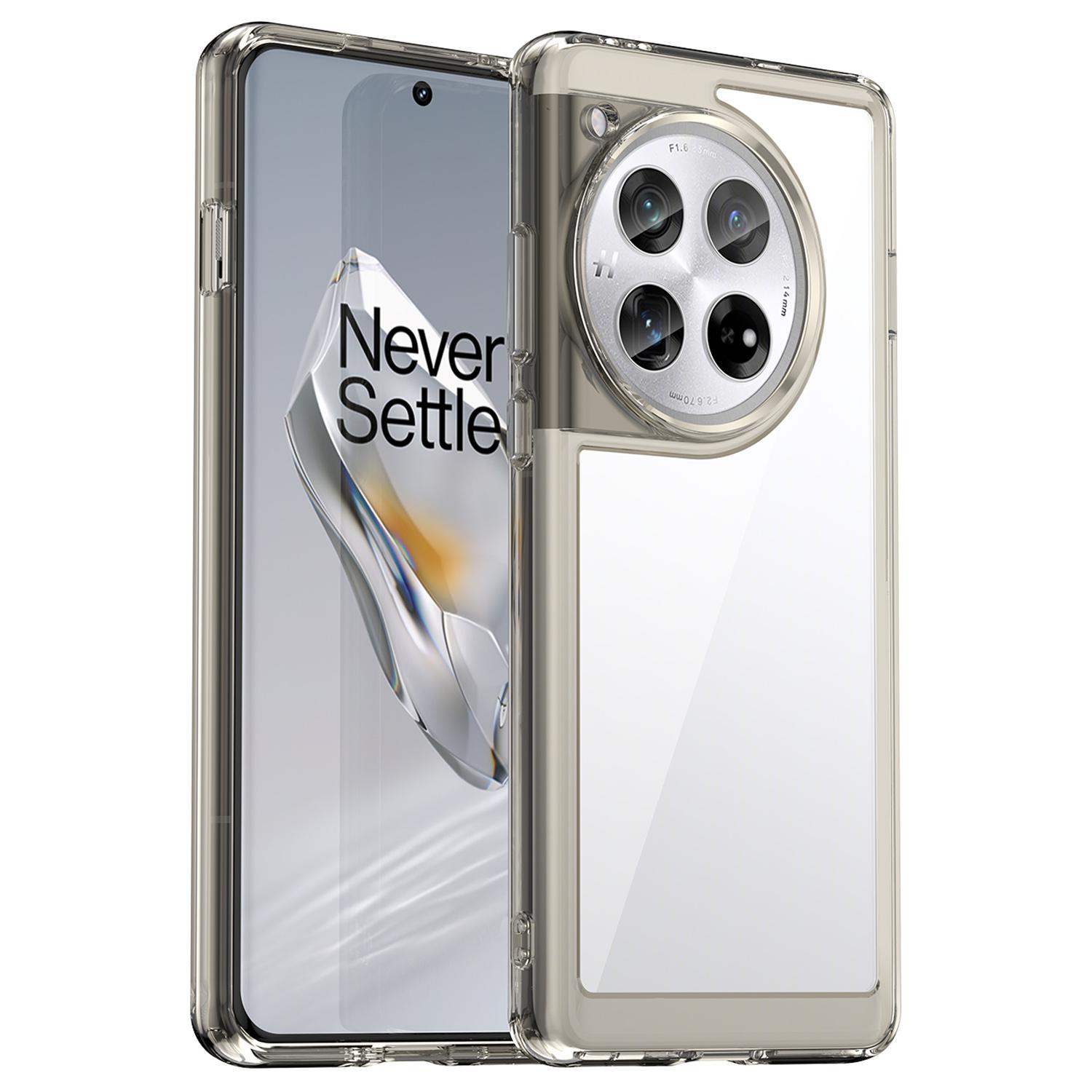 

For OnePlus 12 5G Case Slim-Fit TPU+Acrylic Shockproof Phone Guard Cover Transparent Grey