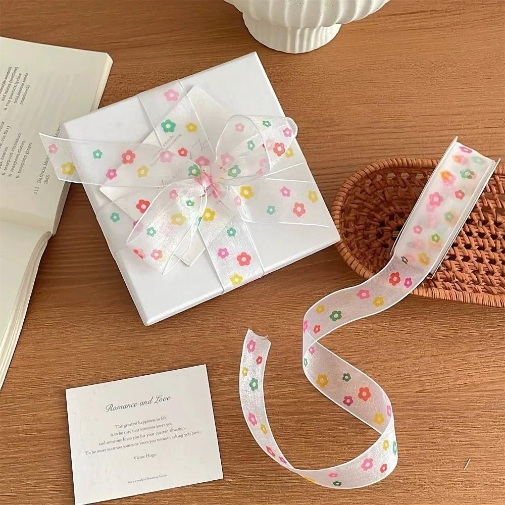 New Colorful Gift Wrapping Ribbon Polka Dots Bowknot Gift Box Decorative Ribbon Polyester Clear Packaging Box Ribbon Birthday
