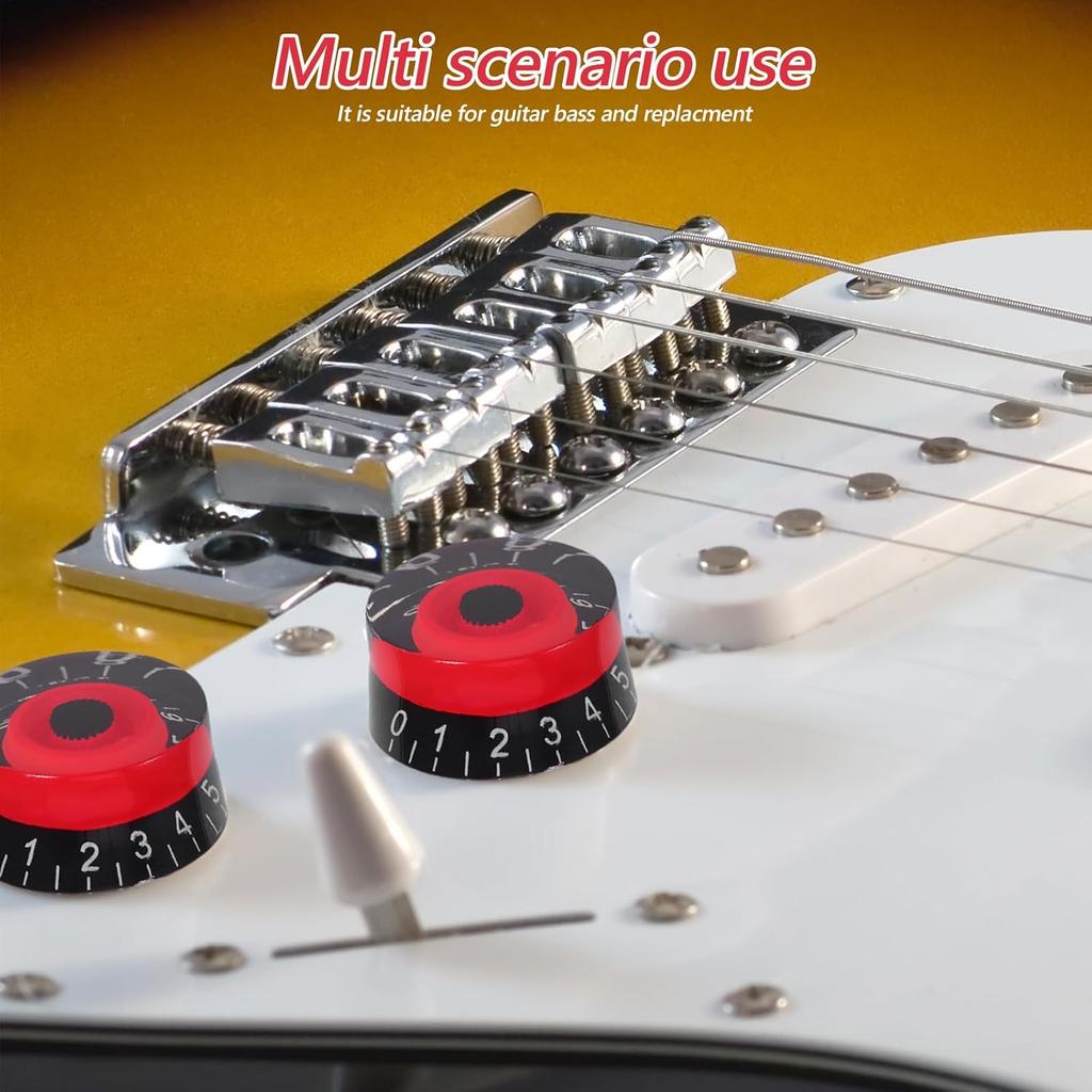4pcs Guitar Tone Knob Bass Guitar Guitar Volume Knobs Guitar Pedal Board Bass Guitar Knobs Guitar Hat Knobs for Guitar Volume Tone Acrylic Knob Top