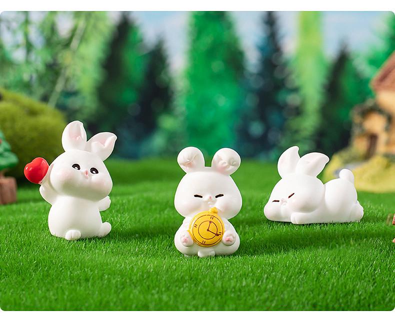 Enchanting Fairy Forest Bunny Resin Figurine Creative Tabletop Home Decor Accessory