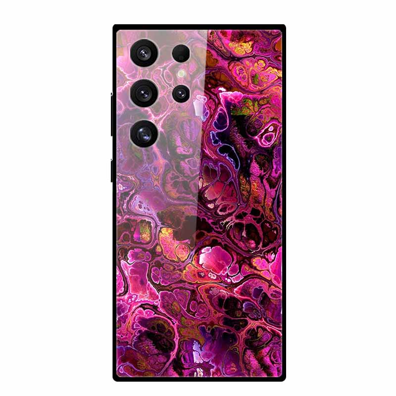 Tempered Glass Case For Samsung S25 Ultra Case Fashion Protect Hard Back Cover for Samusng S24 5G Cover Shockproof Coque S24Plus