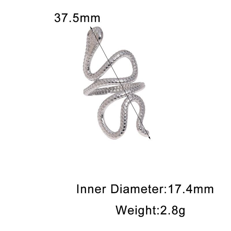 Stainless Steel Exaggerated Serpentine Texture Rings for Women Men Creative Design Not Fading Opening Rings Jewelry Accessories