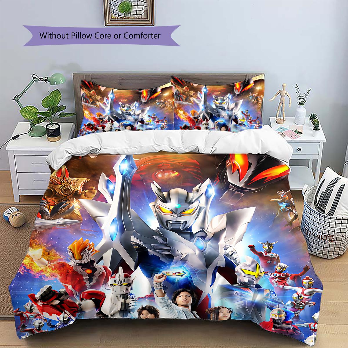 

Ultraman Full Body Print Bedding Set, Hero Silhouette Bedroom Decoration, Elegant Household Gift.chl 135x200cm