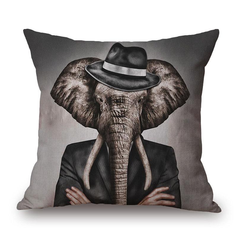 Sheep Rabbit Dog Cushion Cover Decor Lovely Animals Poster Beige Throw Pillows Case Home Pillowcase Sofa Decoration