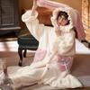 Cartoon Thicken Kimono Bathrobe Women's Dressing Gown Pajamas Hooded Robes Coral Fleece Sleepwear Winter Coats for Home Clothes