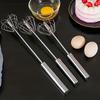 Stainless Steel Semi-Automatic Egg Beater Handheld Manual Whisk for Baking and Cream Mixing