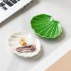 Nordic Minimalist Ceramic Tray for Rings & Snacks In Leaf Green