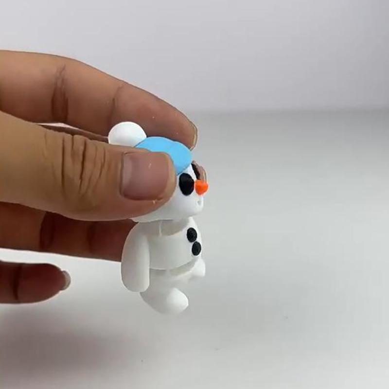 3D-gedruckte Weihnachts-Schneemann-Figur Niedlicher Miniatur-Schneemann Mikro-Landschaftsdekorationen Desktop Festlicher Schmuck Geschenk