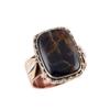 Natural Pietersite Gemstone 925 Solid Sterling Silver Two Tone Ring Size 7 F5V24