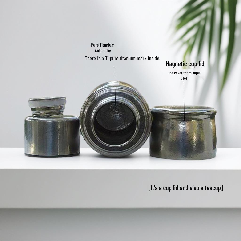 Pure Titanium Insulated Water Cup with Tea Separator – Elegant Business Gift Set