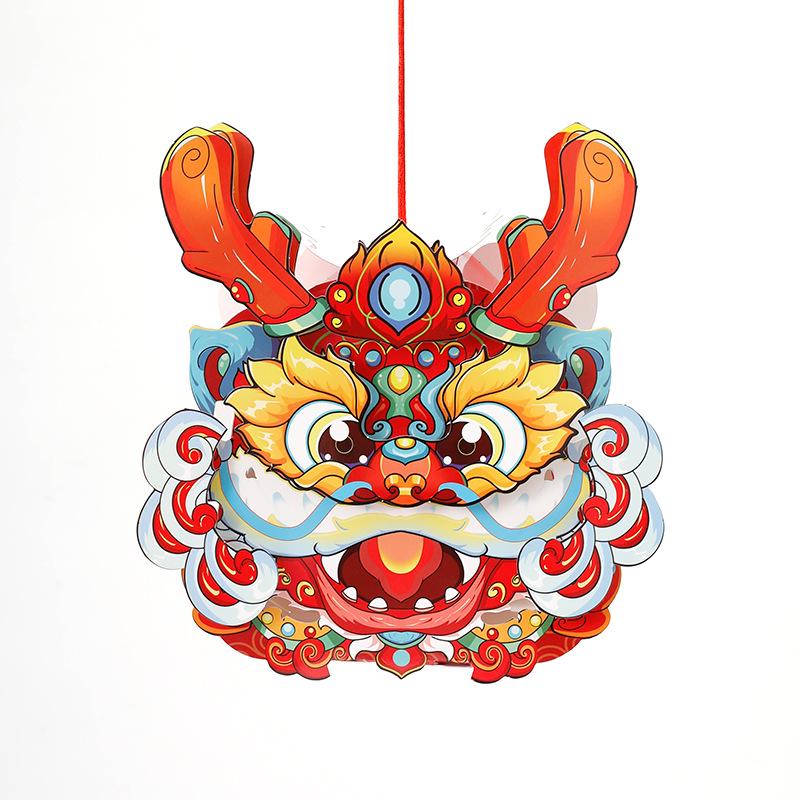 2025 Neujahr & Mondfest Drachenlaterne DIY-Set für Kinder – Leuchtende Cartoon-Laterne