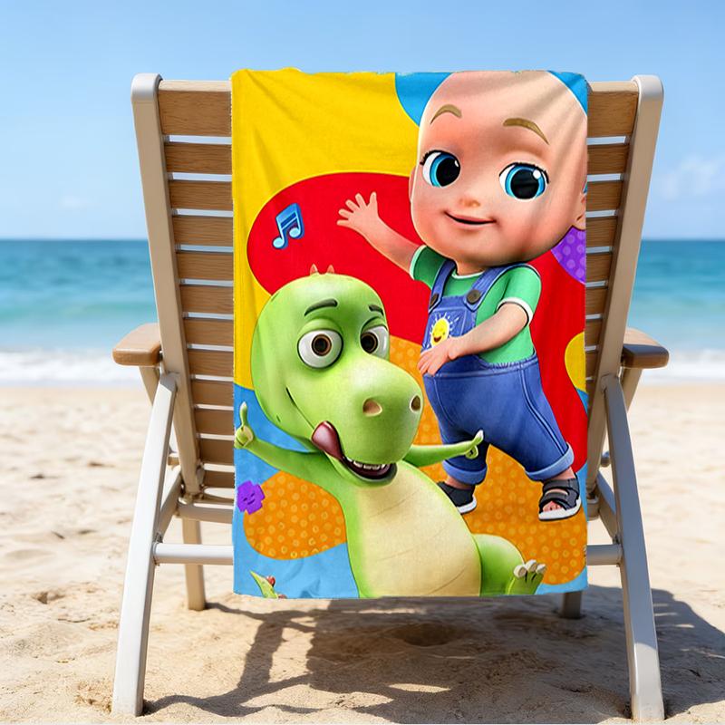Ultra-Soft Beach Towel with CoComelon Theme,Ideal for Pool - Camping, Diving - Perfect Travel Essential, Vibrant Beach Towel.