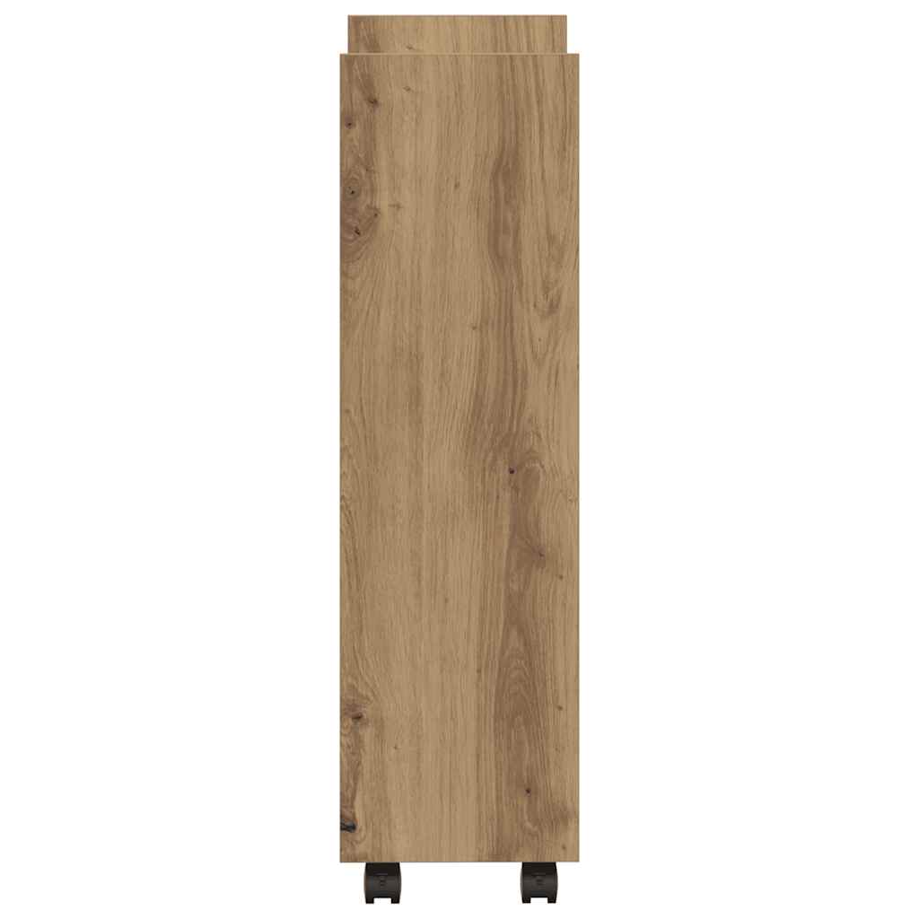 Narrow Storage Trolley 3 Tier Artisan Oak Wood Composite