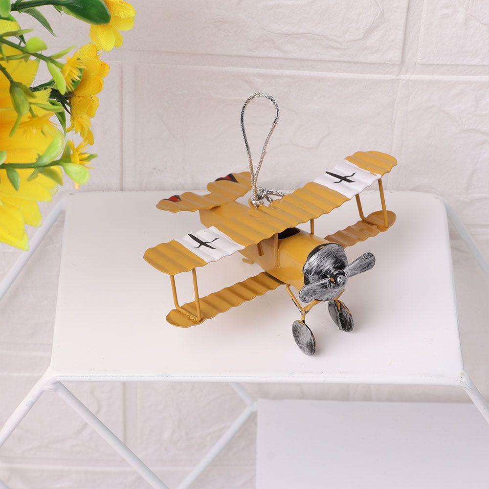 Miniatures Home Desktop Decoration Craft Ornamen Wrought Iron Small Aircraft Model Creative Car Interior Vintage Ornaments