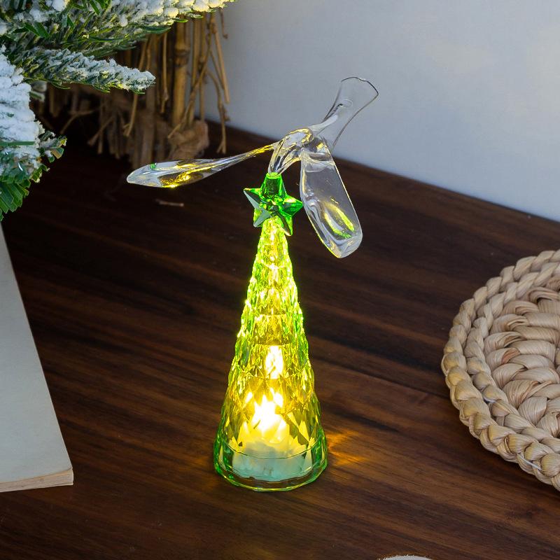 Mini Luminous Crystal Flying Bird Christmas Tree Table Decoration Christmas Gift Lamp