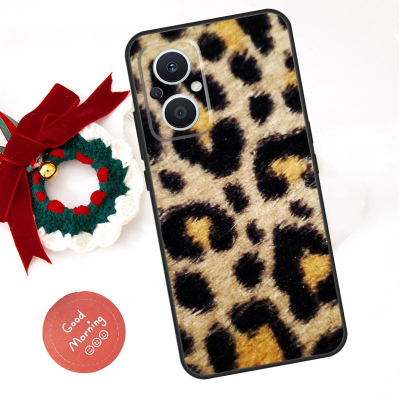 Tan Leopard Funda For OPPO Reno 10 11 12 13 14 Pro 11F 12F 13F 14F 7 8 Lite OPPO Find X8 X6 X9 Pro Case