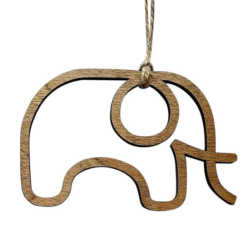 M-Modern-Elephant Postcard Pendant Home Decoration Wooden Pendant Elephant Friendship Pendant