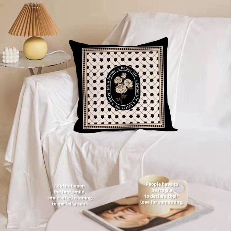 Nordic Black and White Pillow Sofa Living Room Bedroom Pillow Office Bedside Back Simple and Atmospheric Home Decoration