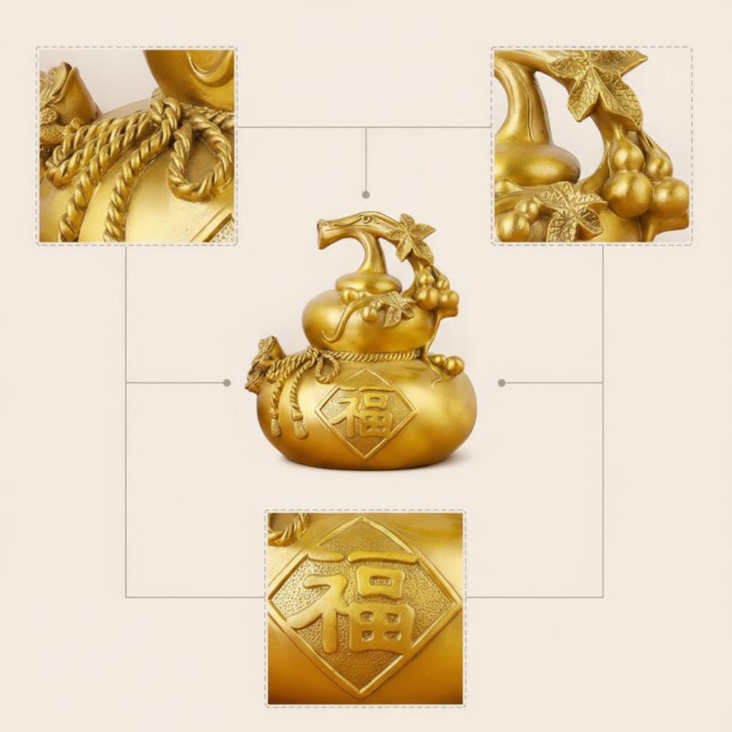 Gourd Decoration Festive Sculpture Auspicious for Entryway, Living Room