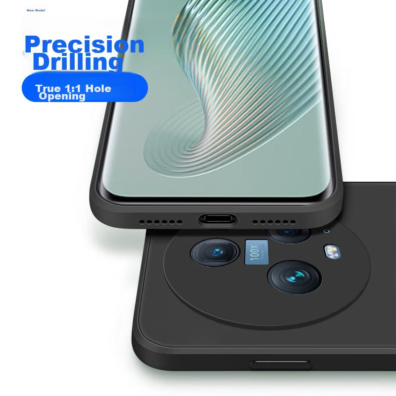 KEKLLE Phone Case for Honor Magic5 Pro, Liquid Silicone Full Lens Protection Anti-Drop Soft Elegant BlackUpgraded Silicone