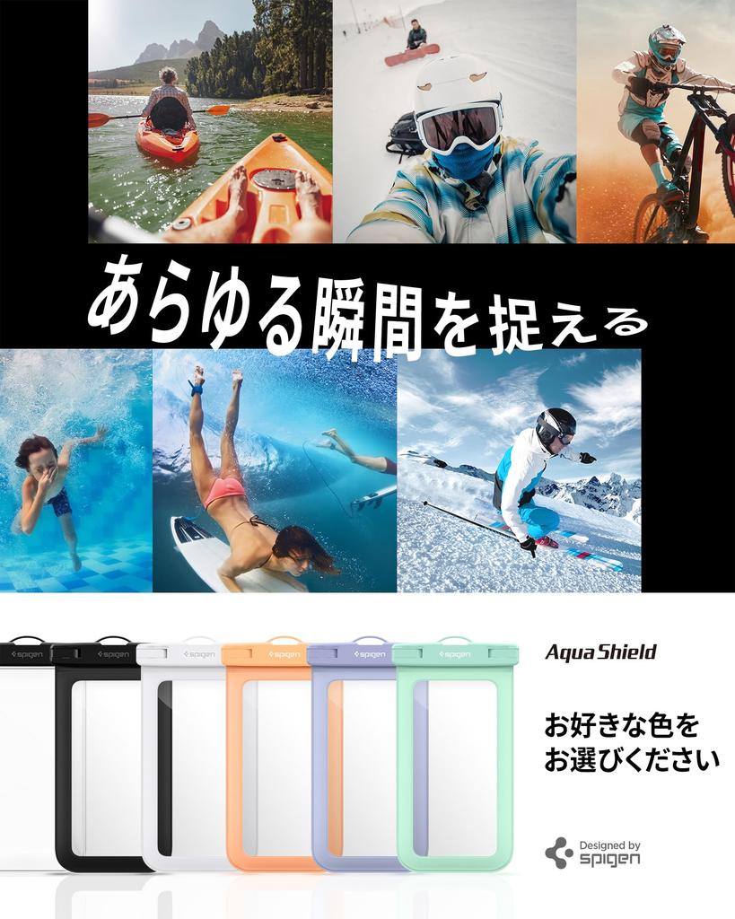 Spigen Smartphone Waterproof Case for and Xperia to Touch Face for Underwater Hot and the IPX8 Fully Includes Neck ACS06006 (1 Case) iPhone, Pixel,
