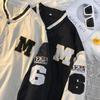 New Men's Baseball Uniform Street Jacket Black and White Solid Color Jacket Loose Large Size Clothes Casual Baseball Jacket