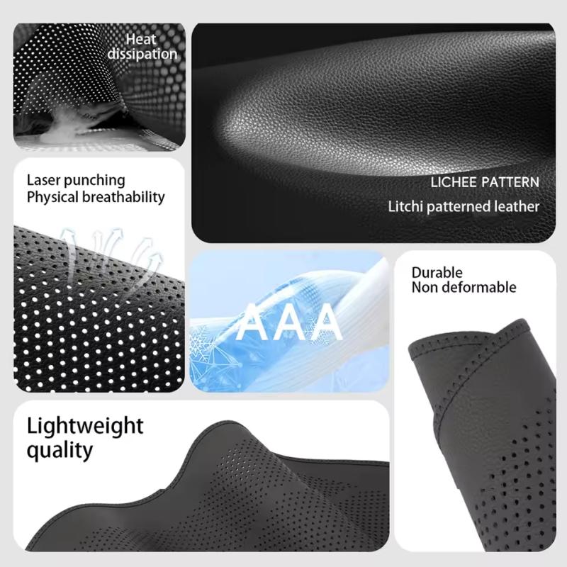 Car Seat Cushion For Tesla Model 3/Y Napa Leather Breathable Four-Season Universal Seat Cover Full-Inclusive Front Rear Seat Pad